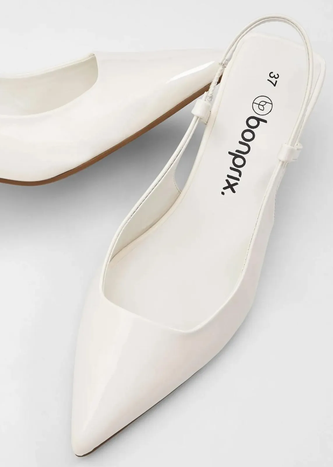 bonprix Pumps^Slingpumps in Lack-Optik wollweiß