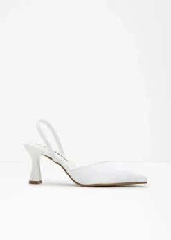 bonprix Pumps^Slingpumps in Satin-Optik weiß