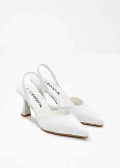 bonprix Pumps^Slingpumps in Satin-Optik weiß