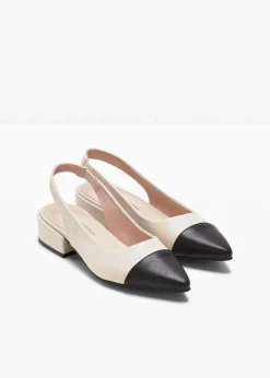 bonprix Schuhe & Accessoires In Spezialgrößen·Elastischer Schaft|Pumps^Slingpumps mit flachem Absatz beige/schwarz