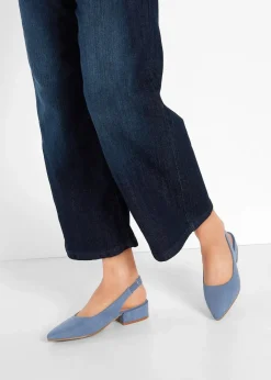 bonprix Schuhe & Accessoires In Spezialgrößen·Elastischer Schaft|Pumps^Slingpumps mit flachem Absatz jeansblau