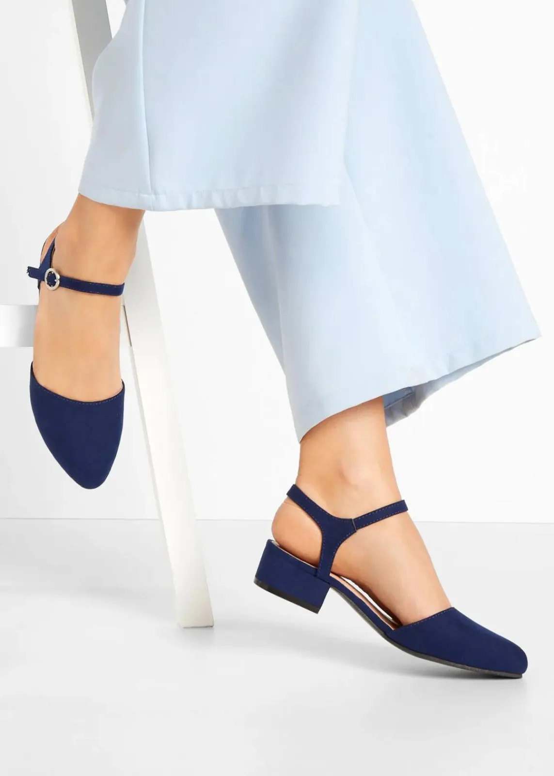 bonprix Pumps^Slingpumps mit niedrigem Absatz dunkelblau