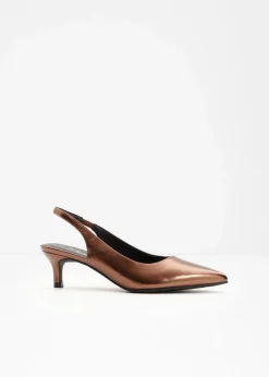 bonprix Pumps^Slingpumps mit schmalem Absatz braun metallic