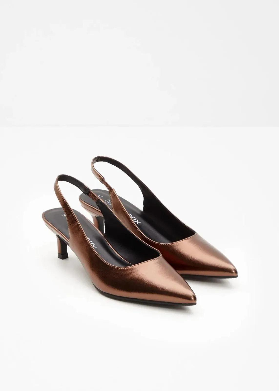 bonprix Pumps^Slingpumps mit schmalem Absatz braun metallic