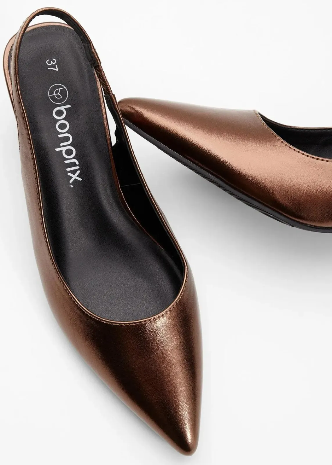bonprix Pumps^Slingpumps mit schmalem Absatz braun metallic