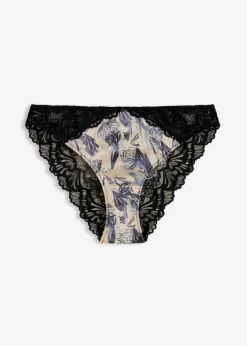 bonprix Wäsche·Dessous|Wäsche·Höschen^Slip aus bedrucktem Satin stahlgrau bedruckt