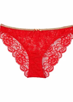 bonprix Wäsche·Dessous|Wäsche·Höschen^Slip aus recyceltem Polyamid rot/gold glitzer