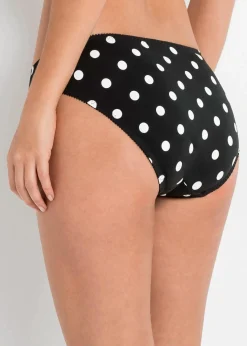 bonprix Wäsche·Baumwollunterwäsche|Wäsche·Höschen^Slip Bio-Baumwolle (3er Pack) schwarz gepunktet + schwarz + weiß