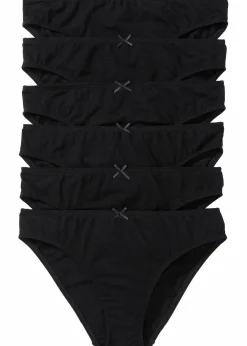 bonprix Wäsche·Basics|Wäsche·Baumwollunterwäsche^Slip (6er Pack) schwarz