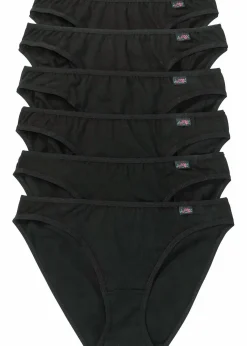 bonprix Höschen|Baumwollunterwäsche^Slip (6er Pack) schwarz