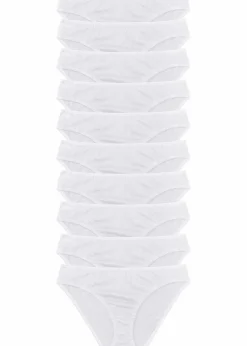 bonprix Höschen|Baumwollunterwäsche^Slip (10er Pack) weiß