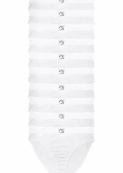bonprix Höschen|Baumwollunterwäsche^Slip (10er Pack) weiß