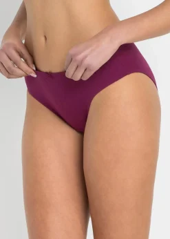 bonprix Höschen|Baumwollunterwäsche^Slip (6er Pack) beere + rosa + hellgrau meliert