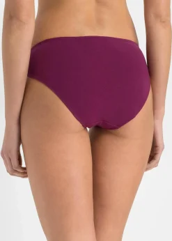 bonprix Höschen|Baumwollunterwäsche^Slip (6er Pack) beere + rosa + hellgrau meliert