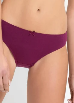 bonprix Höschen|Baumwollunterwäsche^Slip (6er Pack) beere + rosa + hellgrau meliert