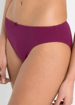 bonprix Höschen|Baumwollunterwäsche^Slip (6er Pack) beere + rosa + hellgrau meliert