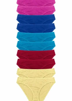 bonprix Höschen|Baumwollunterwäsche^Slip (10er Pack) bunt + fuchsia