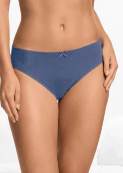 bonprix Höschen|Baumwollunterwäsche^Slip (6er Pack) sandbeige + rosa + indigo