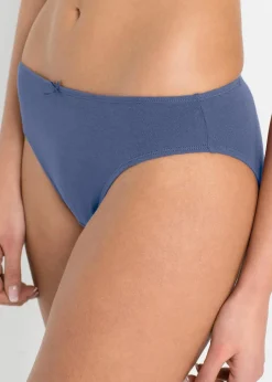 bonprix Höschen|Baumwollunterwäsche^Slip (6er Pack) sandbeige + rosa + indigo