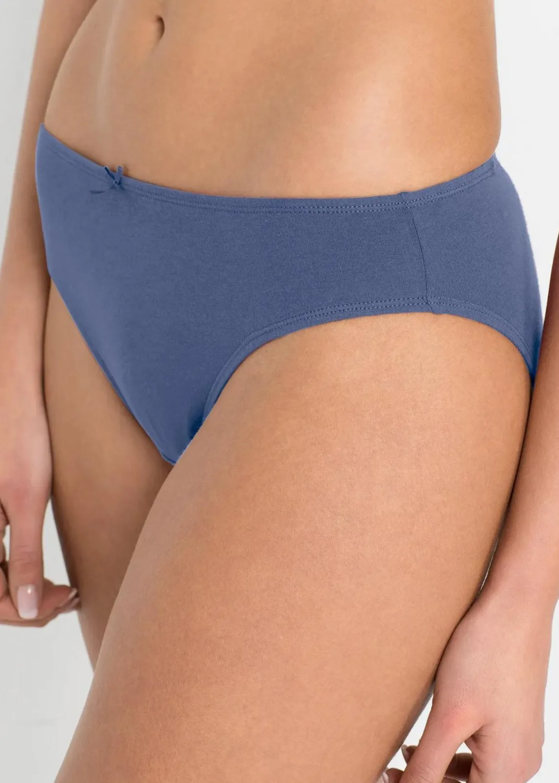 bonprix Höschen|Baumwollunterwäsche^Slip (6er Pack) sandbeige + rosa + indigo