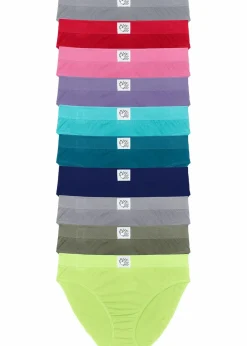 bonprix Höschen|Baumwollunterwäsche^Slip (10er Pack) bunt + hellgrau meliert