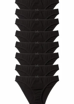 bonprix Wäsche·Baumwollunterwäsche|Wäsche·Höschen^Slip (8er Pack) schwarz