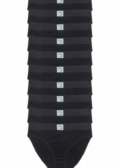 bonprix Wäsche·Basics|Wäsche·Baumwollunterwäsche^Slip (10er Pack) schwarz