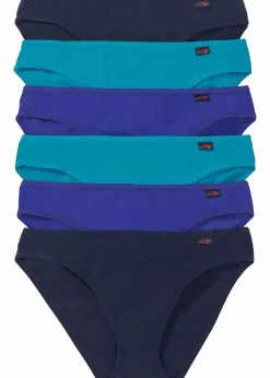 bonprix Wäsche·Basics|Wäsche·Baumwollunterwäsche^Slip (6er Pack) blau + türkis