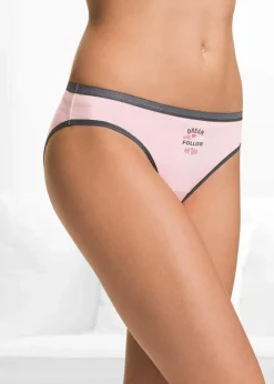 bonprix Wäsche·Baumwollunterwäsche|Wäsche·Höschen^Slip (5er Pack) blau + rosa + wollweiß bedruckt