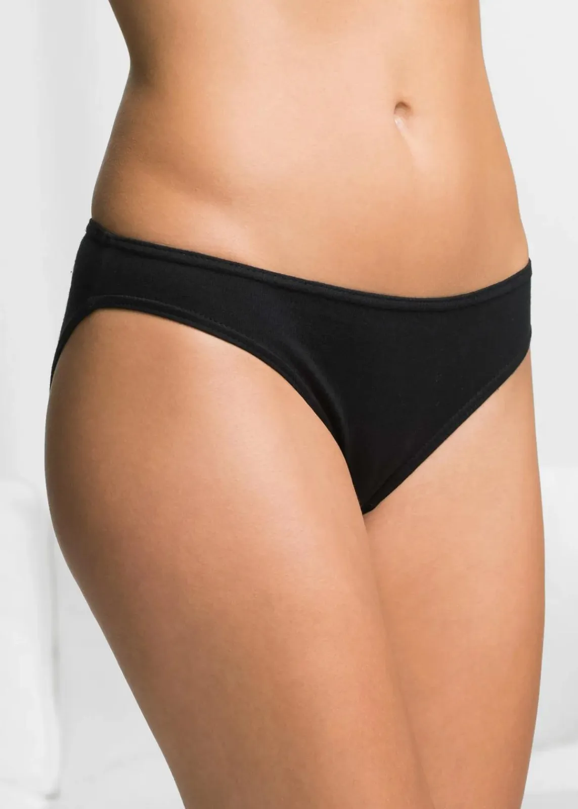 bonprix Wäsche·Basics|Wäsche·Baumwollunterwäsche^Slip (10er Pack) schwarz