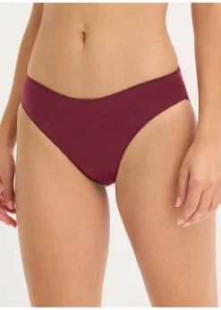 bonprix Wäsche·Baumwollunterwäsche|Wäsche·Höschen^Slip mit Bio-Baumwolle (4er Pack) schwarz + pazifikblau+pfeffergrün+burgundrot