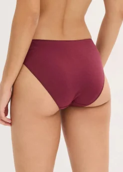 bonprix Wäsche·Baumwollunterwäsche|Wäsche·Höschen^Slip mit Bio-Baumwolle (4er Pack) schwarz + pazifikblau+pfeffergrün+burgundrot