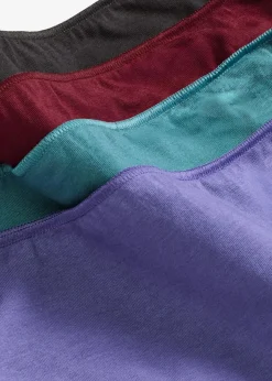 bonprix Wäsche·Baumwollunterwäsche|Wäsche·Höschen^Slip mit Bio-Baumwolle (4er Pack) schwarz + pazifikblau+pfeffergrün+burgundrot