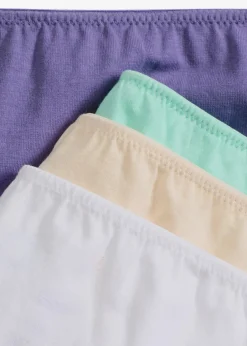 bonprix Wäsche·Baumwollunterwäsche|Wäsche·Höschen^Slip mit Bio-Baumwolle (4er Pack) dunkelpazifik+mentholblau+sandbeige+weiß