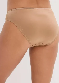 bonprix Wäsche·Dessous|Wäsche·Höschen^Slip mit Glanzeffekt (2er Pack) dunkelbraun+camel