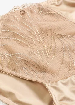 bonprix Wäsche·Höschen|Nachhaltigere Materialien^Slip mit glitzernder Stickerei saharabeige