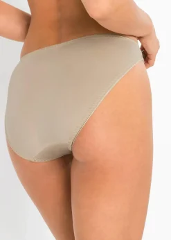 bonprix Nachhaltigere Materialien|Höschen^Slip mit Spitze (3er Pack) schwarz + weiß + kreidebeige