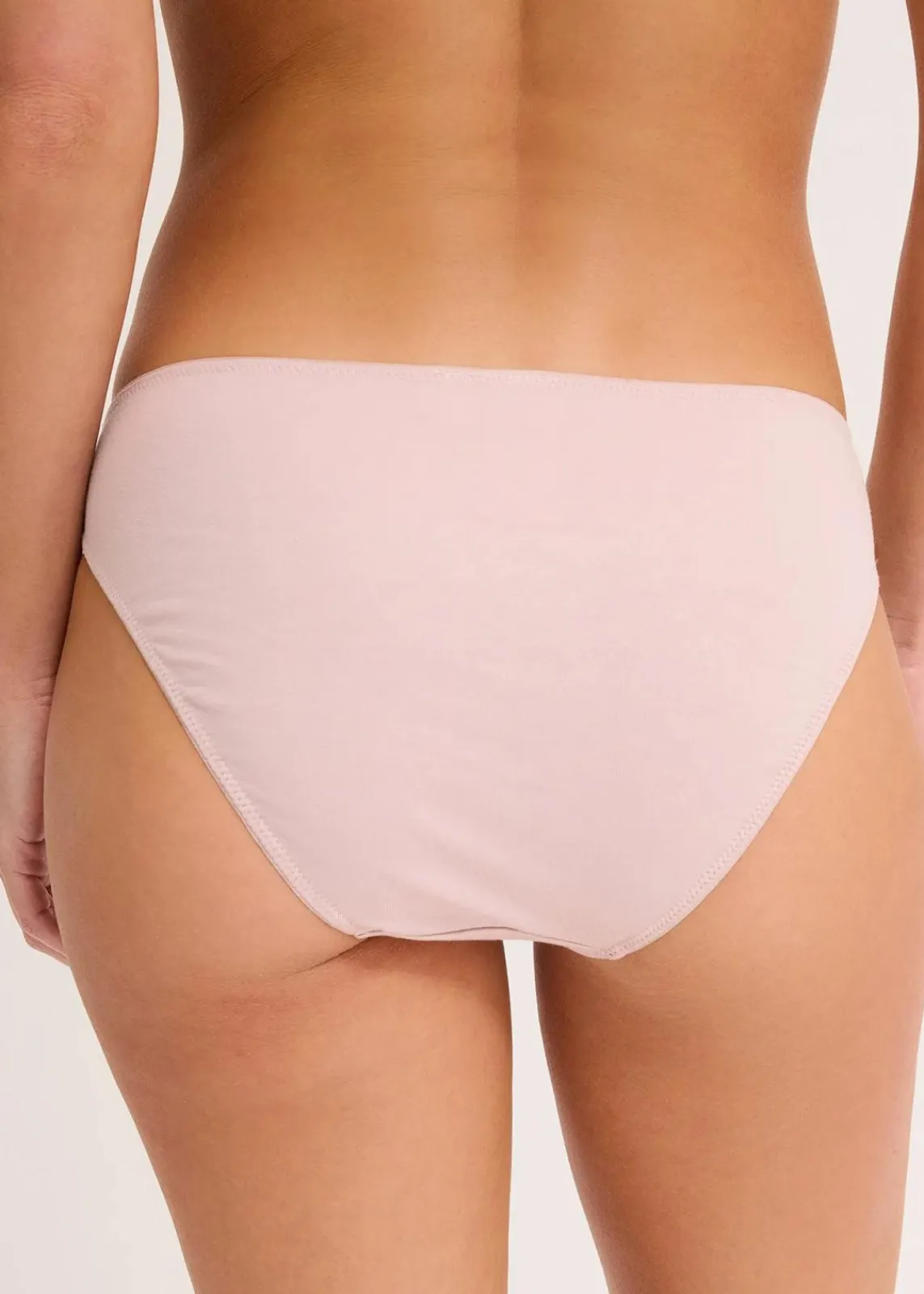 bonprix Wäsche·Baumwollunterwäsche|Wäsche·Höschen^Slip mit Spitze (4er Pack) mattrosa+weiß