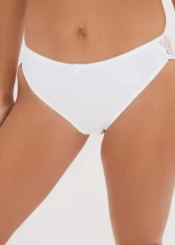 bonprix Wäsche·Höschen|Nachhaltigere Materialien^Slip mit zarter Spitze weiß