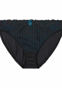 bonprix Wäsche·Dessous|Wäsche·Höschen^Slip mit zarter Spitze schwarz/blaupetrol