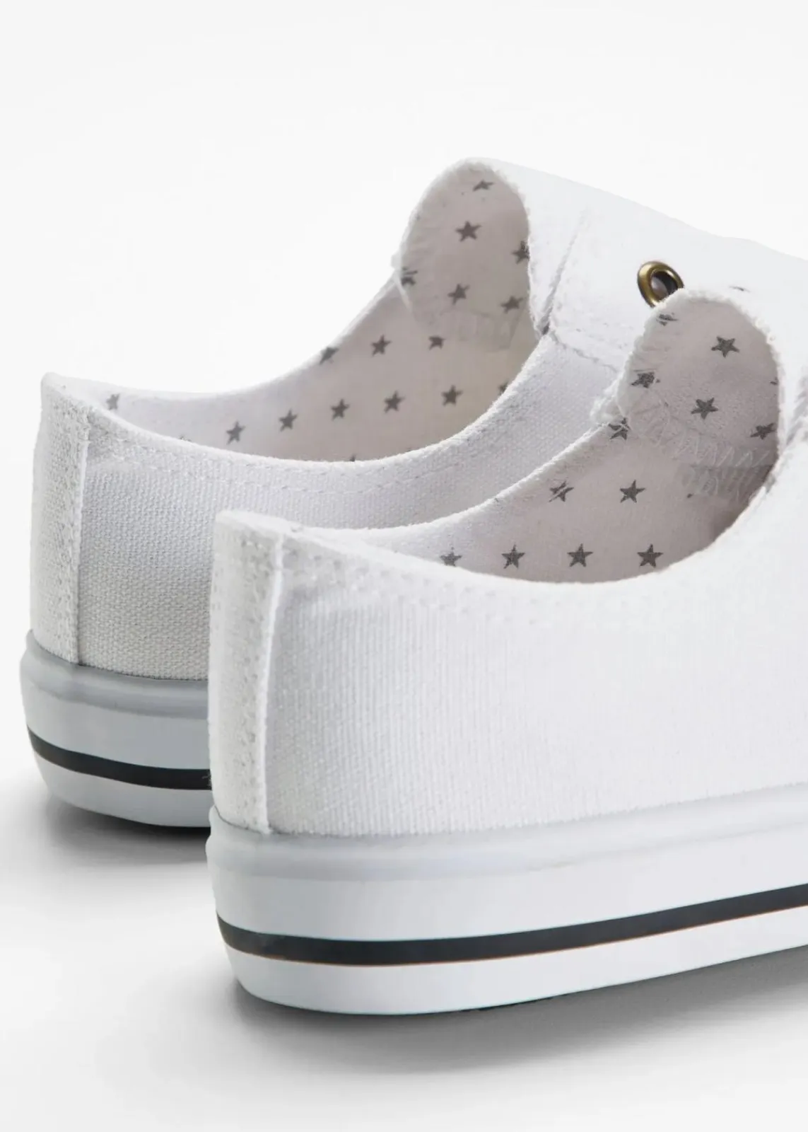 bonprix Sneaker|Sneaker^Slip-In-Sneaker aus Baumwoll-Canvas weiß