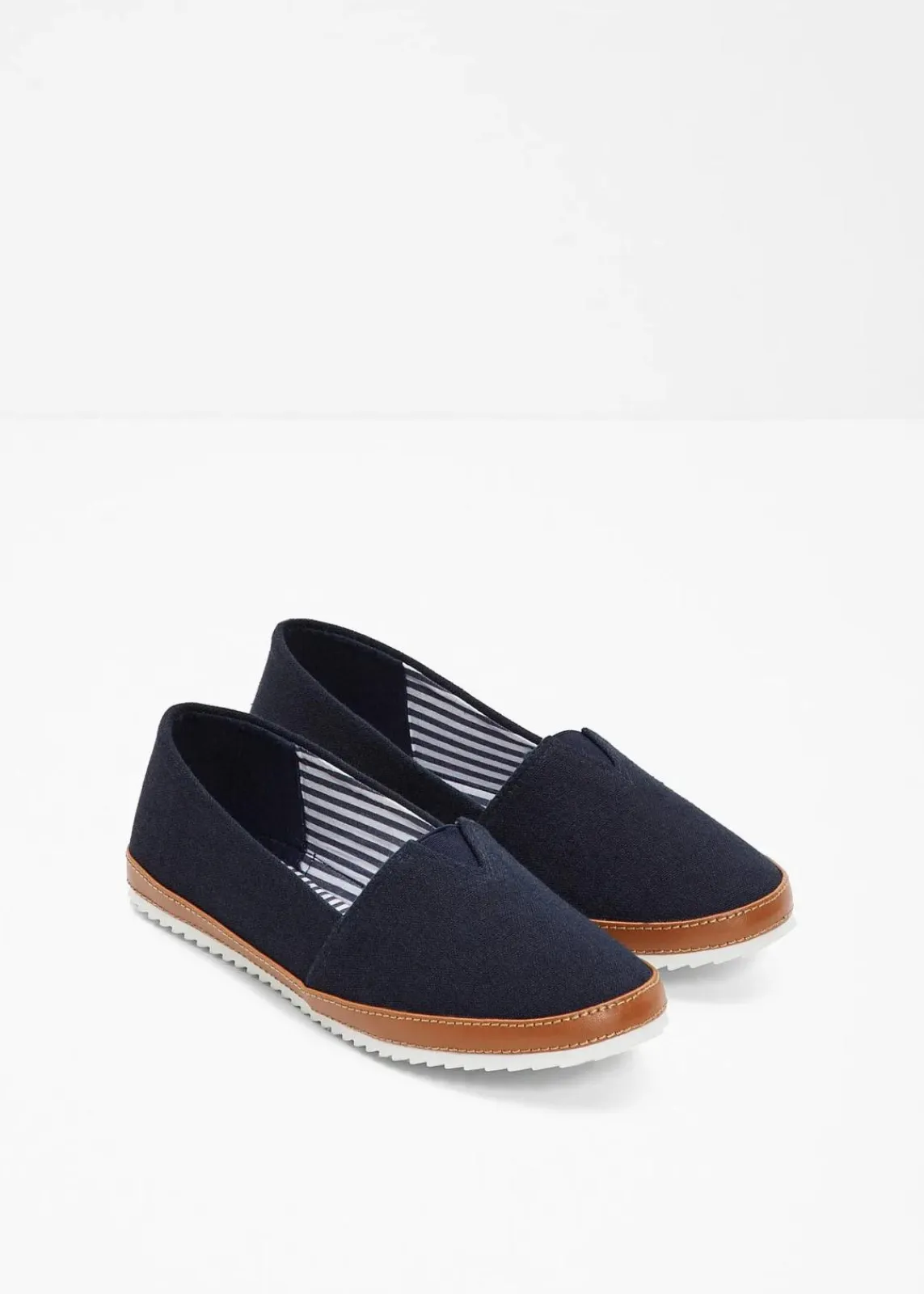 bonprix Slipper & Halbschuhe|Sommerschuhe^Slipper aus Baumwoll-Canvas dunkelblau