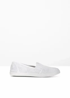 bonprix Slipper & Halbschuhe|Sommerschuhe^Slipper mit Lockstickerei weiß