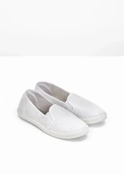 bonprix Slipper & Halbschuhe|Sommerschuhe^Slipper mit Lockstickerei weiß