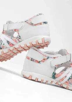 bonprix Slipper & Halbschuhe|Sommerschuhe^Slipper mit Profilsohle weiß/rosa geblümt