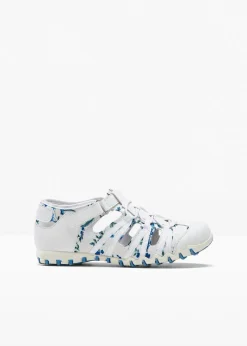 bonprix Schuhe & Accessoires In Spezialgrößen·Schuhe In Übergröße|Sommerschuhe^Slipper mit Profilsohle weiß/hellblau geblümt