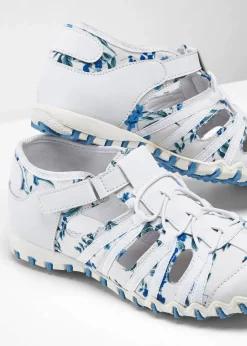 bonprix Schuhe & Accessoires In Spezialgrößen·Schuhe In Übergröße|Sommerschuhe^Slipper mit Profilsohle weiß/hellblau geblümt