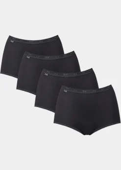 Sloggi Wäsche·Baumwollunterwäsche|Baumwollunterwäsche^Basic+ Maxislip (4er Pack) 4x schwarz