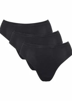 Sloggi Wäsche·Baumwollunterwäsche|Baumwollunterwäsche^GO Daily Cotton Tai Slip (3er Pack) 3x schwarz