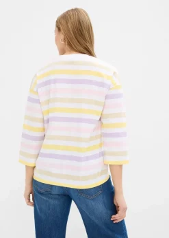 bonprix Shirts & Tops^Slub-Shirt aus Bio-Baumwolle, 3/4 Arm puderflieder gestreift